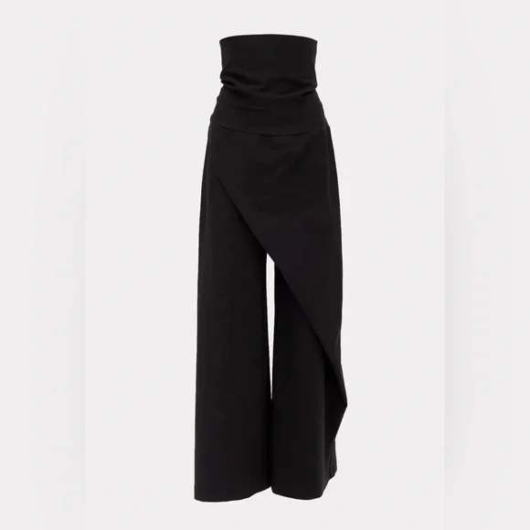 Julia Allert’s Black Wide Leg Trousers Jersey - Picture 1 of 16